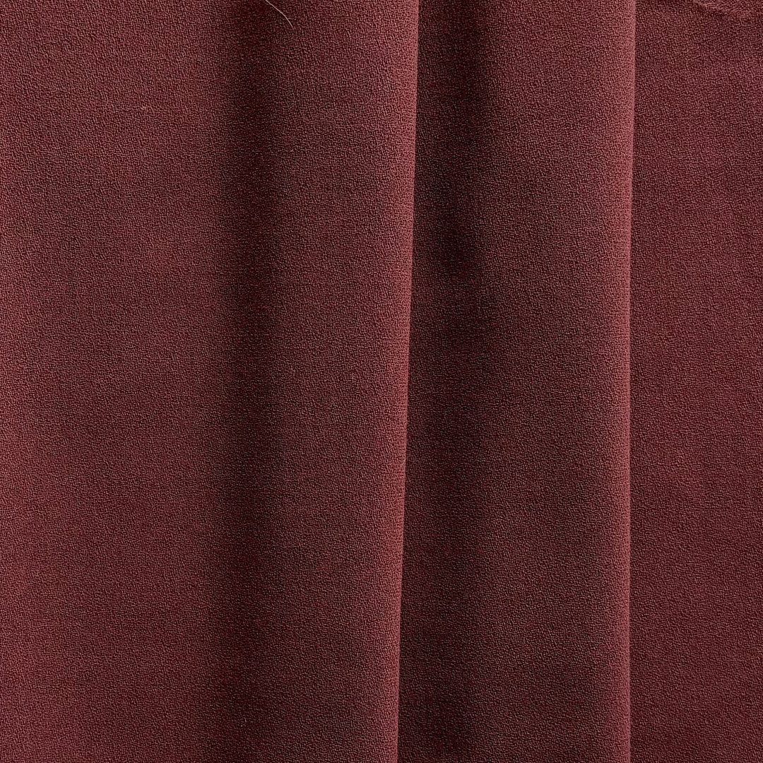 High-End Brick Mahogany Wool Crepe (Made in Italy)