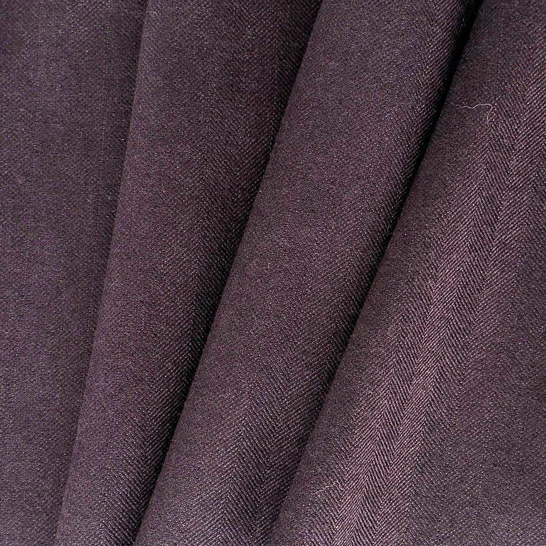 Guabello Navy & Mauve Virgin Wool Herringbone (Made in Italy)