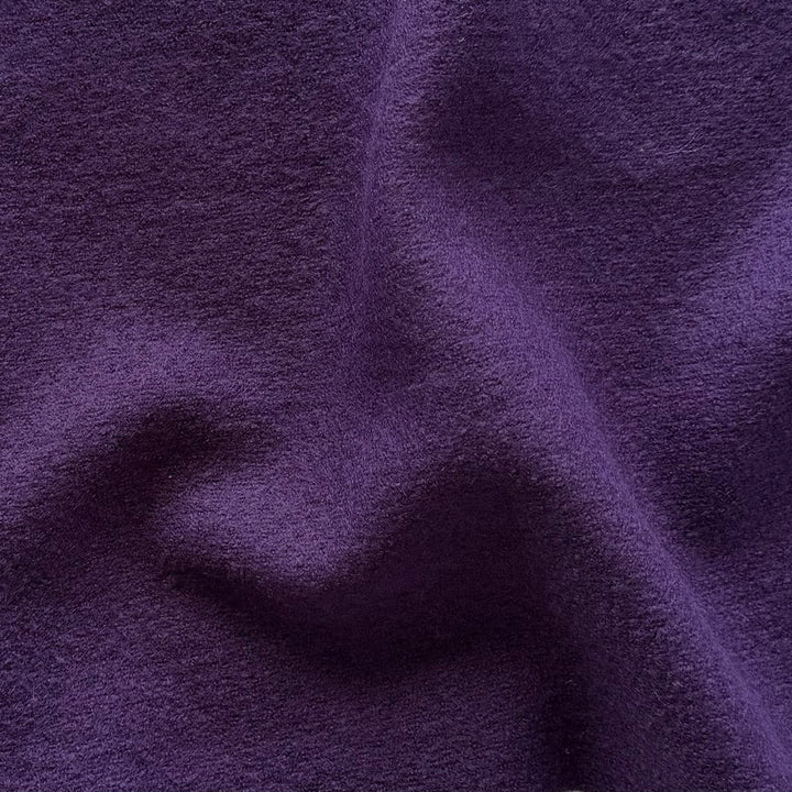 Mid-Weight Italian Ripe Plum Boiled Wool Coating (Made in Italy)