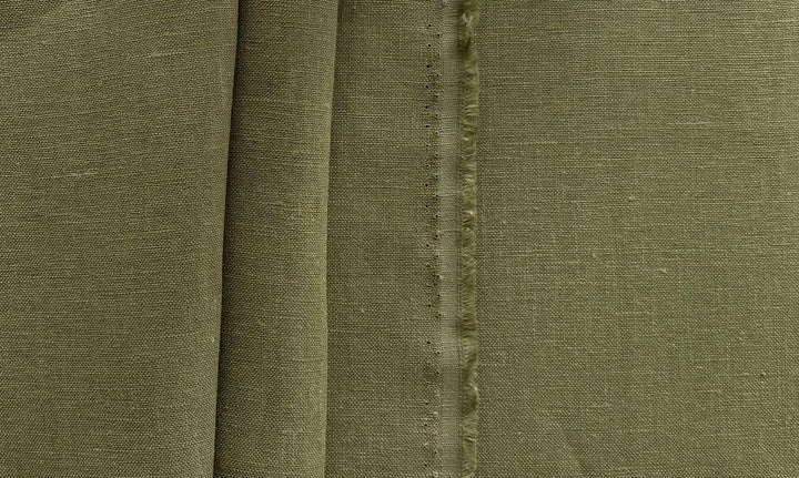 Mid-Weight Oakmoss Olive Linen (Made in Lithuania)