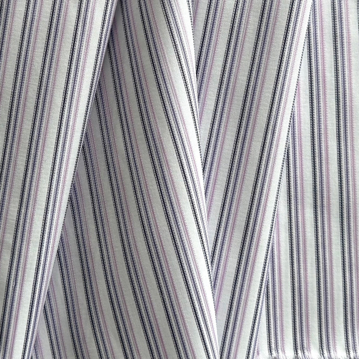 Striped Purple Melange Pima Cotton Shirting (Made in Japan)