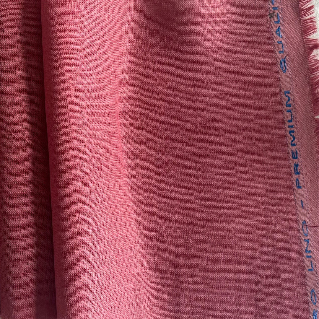 Lighter-Weight Pink Lemonade Selvedged Linen (Made in Italy)