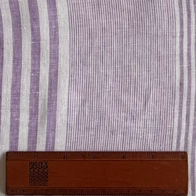 Lighter-Weight Striped Lilac & White Linen (Made in Italy)