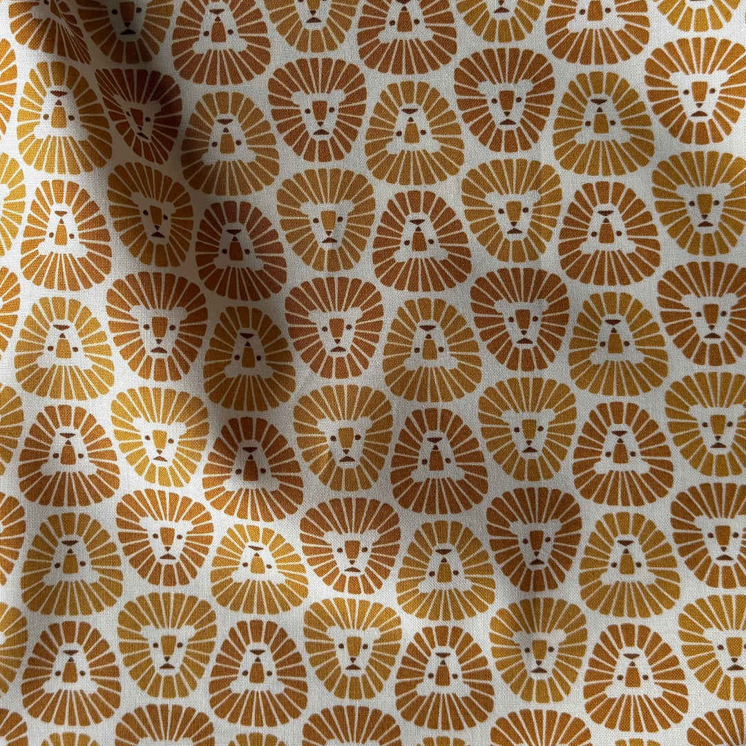 Ocher Lion Rising Sun Quilting Cotton (Made in Japan)