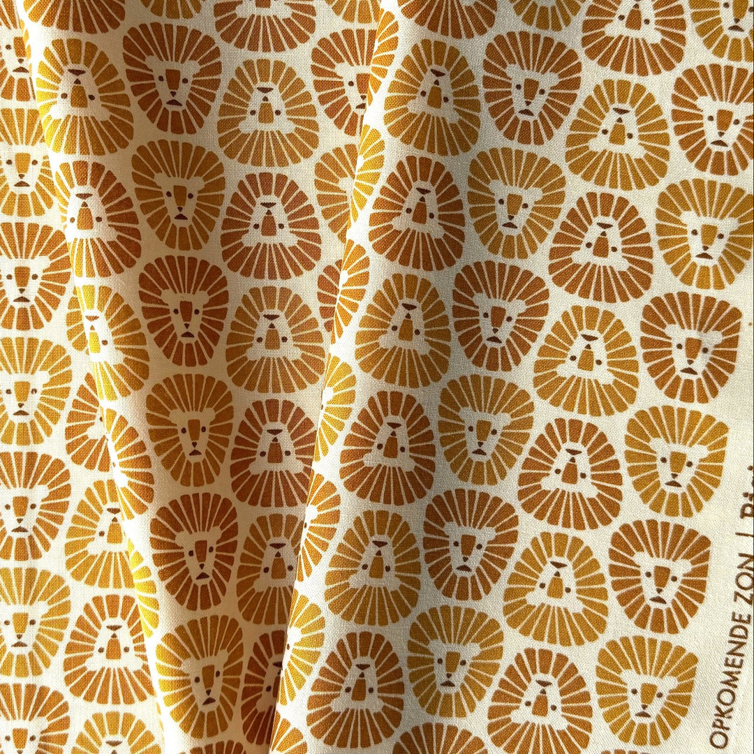 Ocher Lion Rising Sun Quilting Cotton (Made in Japan)