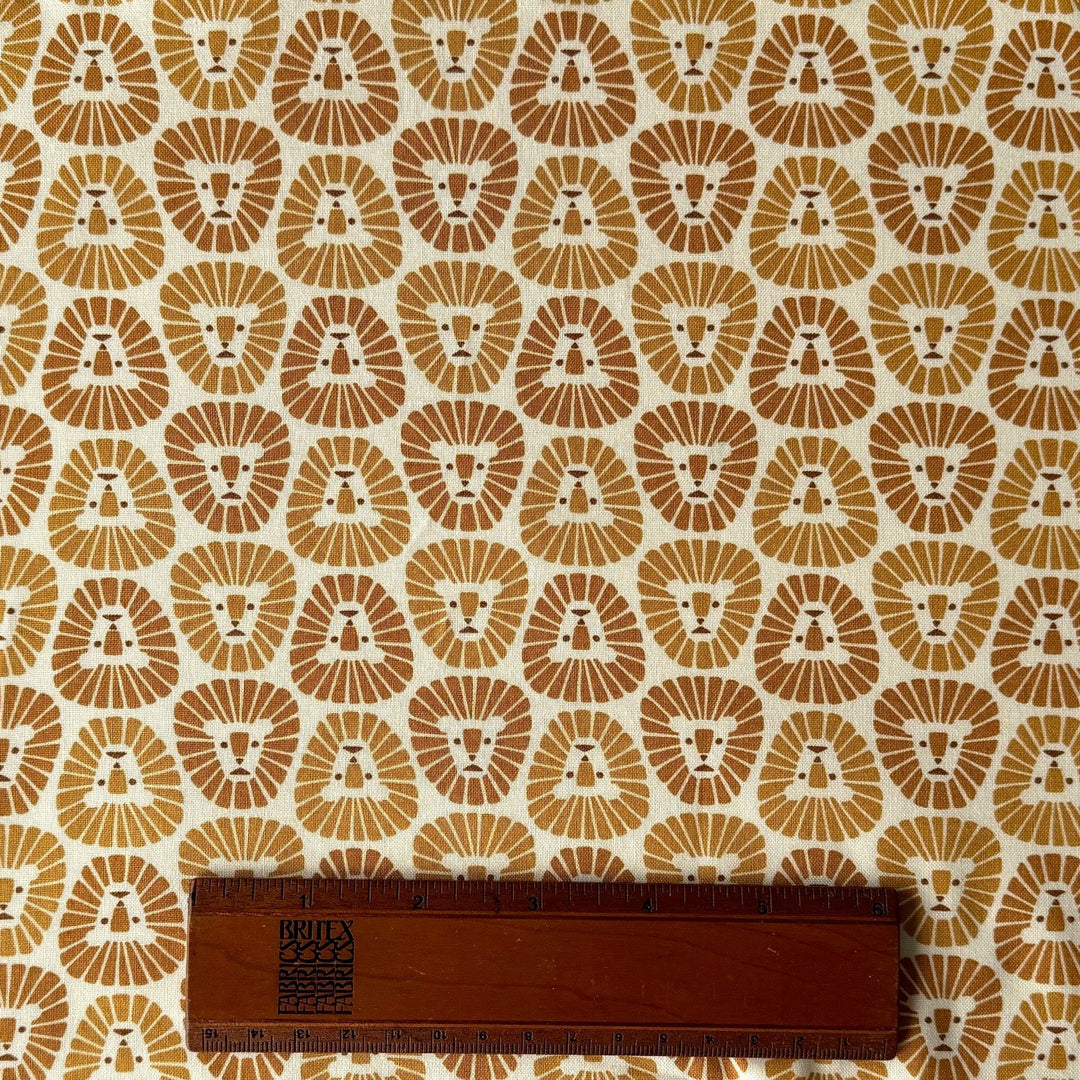 Ocher Lion Rising Sun Quilting Cotton (Made in Japan)