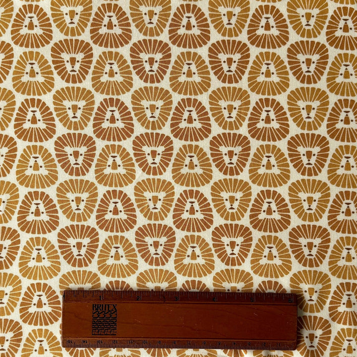 Ocher Lion Rising Sun Quilting Cotton (Made in Japan)