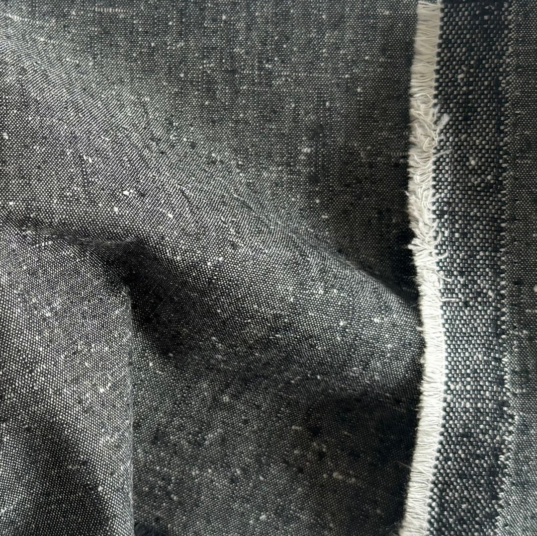 Bottega Veneta Tweedy Achromatic Cotton & Silk Suiting (Made in Italy)