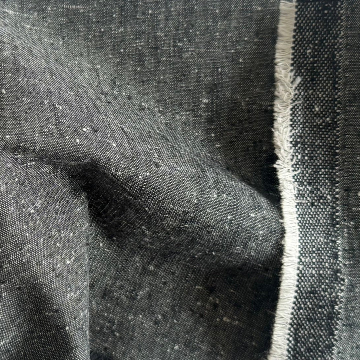 Bottega Veneta Tweedy Achromatic Cotton & Silk Suiting (Made in Italy)