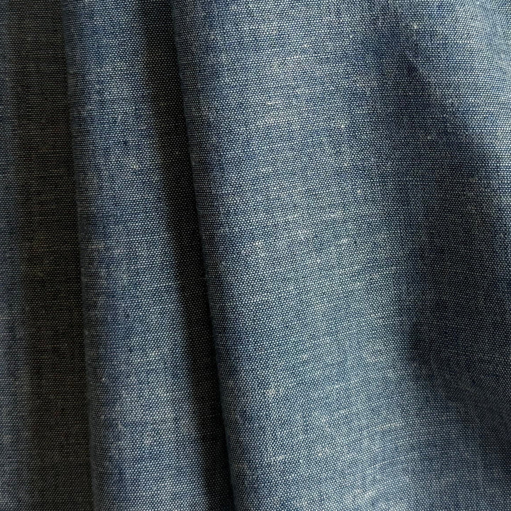 Classic Indigo Cotton Chambray Shirting (Made in Italy)