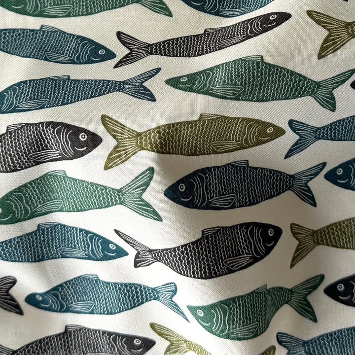 Riverbank Upstream Trout Quilting Cotton (Made in Japan)