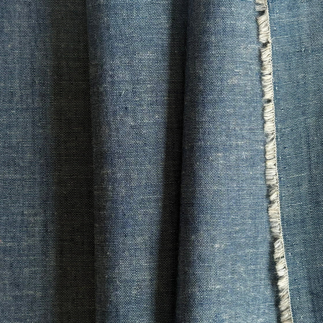 Classic Indigo Cotton Chambray Shirting (Made in Italy)