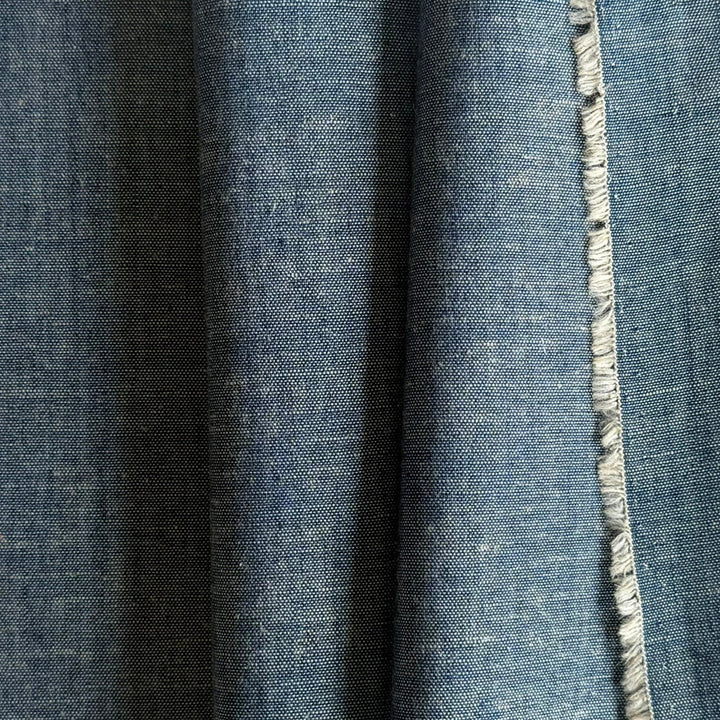 Classic Indigo Cotton Chambray Shirting (Made in Italy)