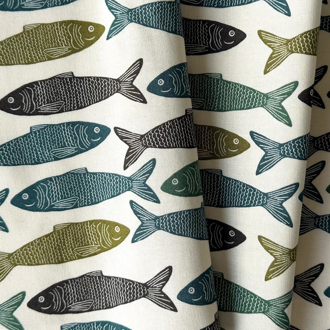 Riverbank Upstream Trout Quilting Cotton (Made in Japan)