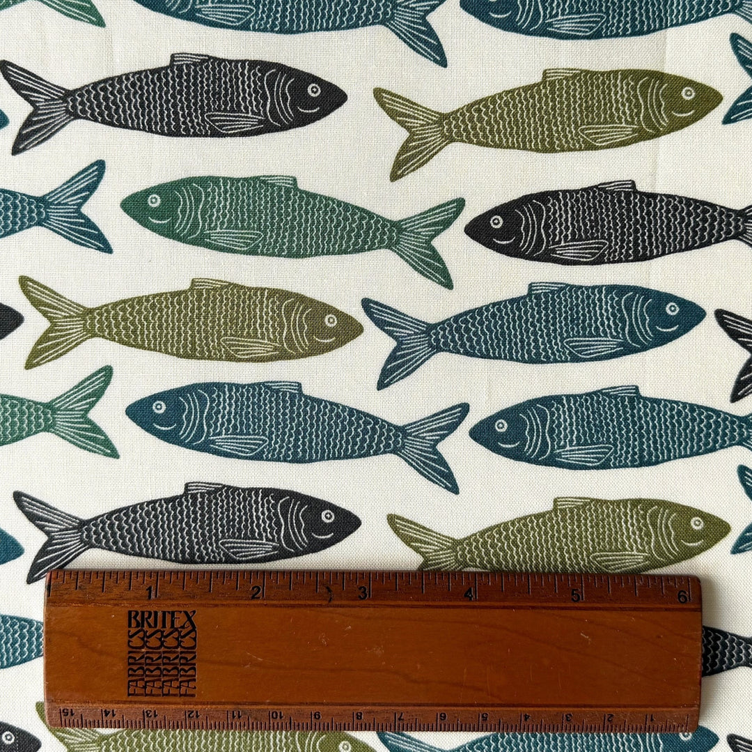 Riverbank Upstream Trout Quilting Cotton (Made in Japan)