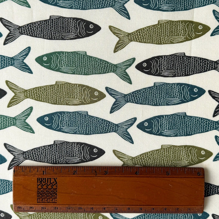 Riverbank Upstream Trout Quilting Cotton (Made in Japan)