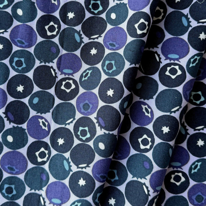 Under the Apple Tree Blueberry Blue Quilting Cotton (Made in Japan)