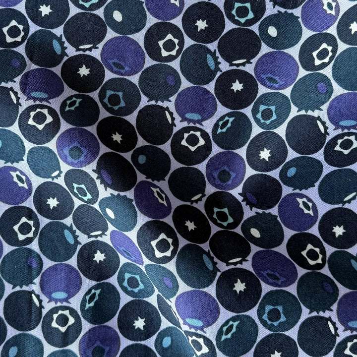 Under the Apple Tree Blueberry Blue Quilting Cotton (Made in Japan)