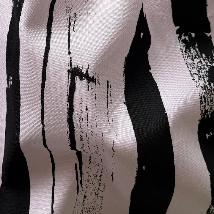 Ink Strokes on Lavender Blush Cotton (Made in Italy)