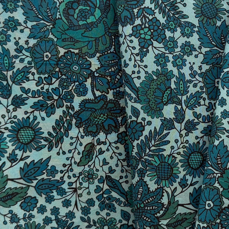 Nottingham Blue Liberty of London Tana Cotton Lawn (Made in Italy)