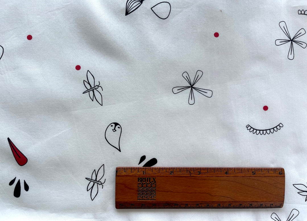 Random Treasures White Cotton Lawn (Made in Italy)