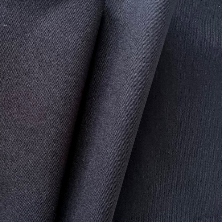 Mid-Weight Dusty Navy Blue Fine Cotton Denim Twill