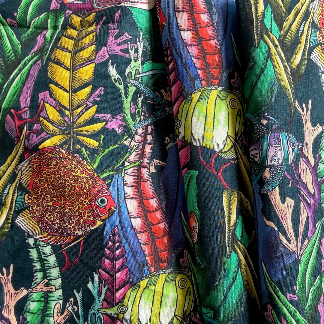 Aquatic Garden Blue Liberty of London Tana Cotton Lawn (Made in Italy)