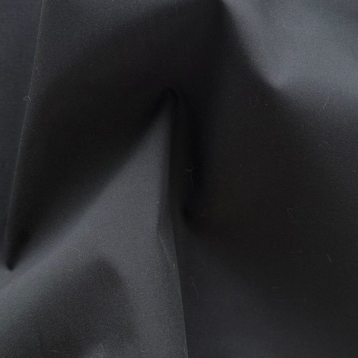 Mid-Weight Midnight Black Crisp Cotton Poplin (Made in Japan)