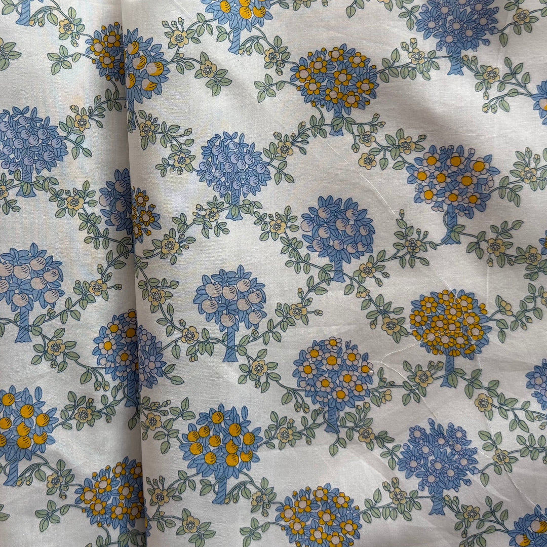 Summer Orchard Blue Liberty of London Tana Cotton Lawn (Made in Italy)