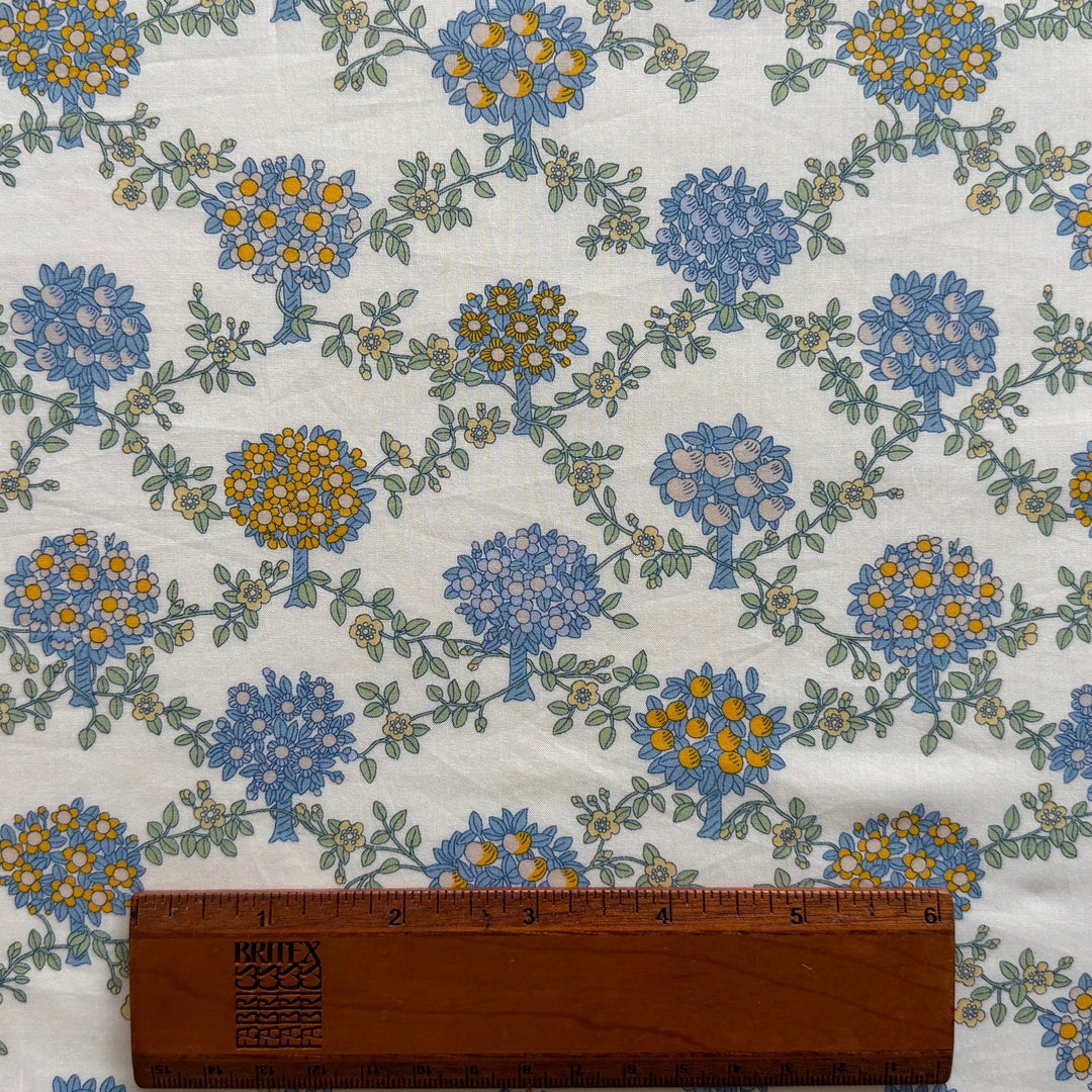 Summer Orchard Blue Liberty of London Tana Cotton Lawn (Made in Italy)