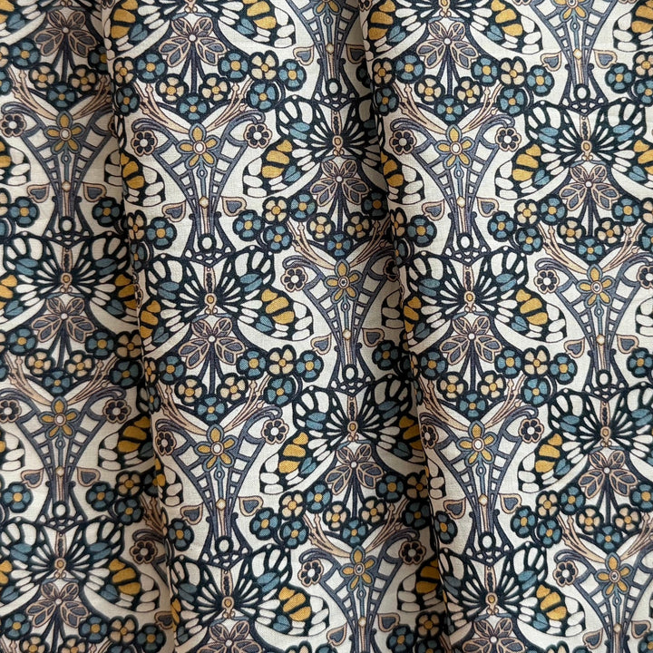 Morris Butterfly Blue Liberty of London Tana Cotton Lawn (Made in Italy)