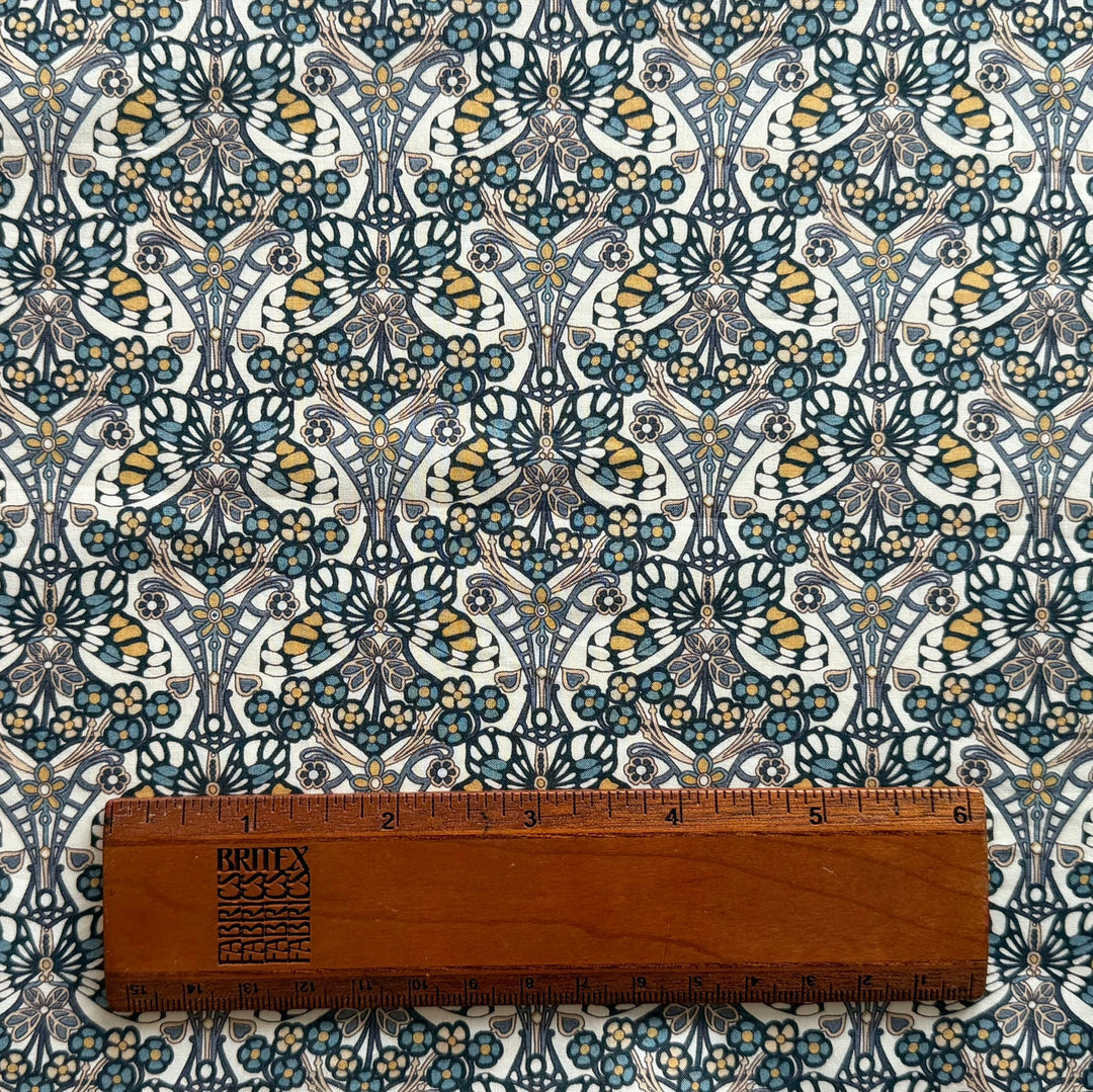 Morris Butterfly Blue Liberty of London Tana Cotton Lawn (Made in Italy)