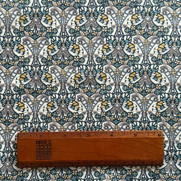 Morris Butterfly Blue Liberty of London Tana Cotton Lawn (Made in Italy)