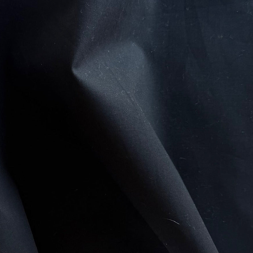 Mid-Weight Jet Black Stretch Cotton Twill (Made in Japan)