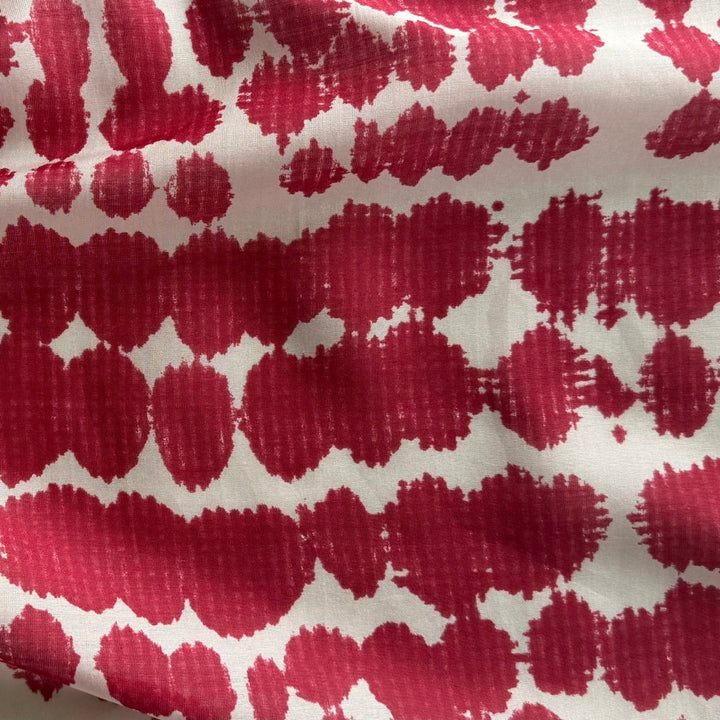 Marni Semi-Sheer Geometric Garnet & Ivory Cotton Blend Voile (Made in Italy)