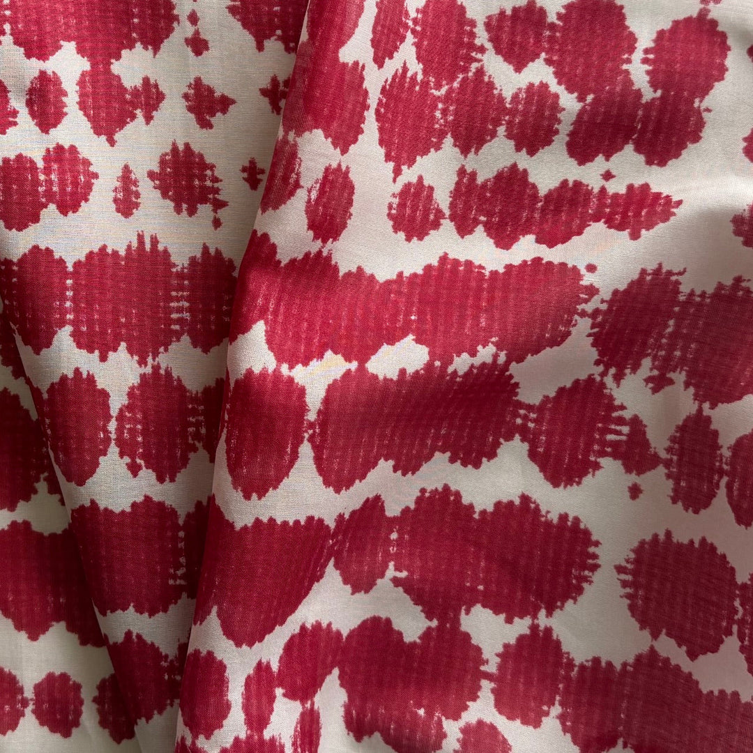 Marni Semi-Sheer Geometric Garnet & Ivory Cotton Blend Voile (Made in Italy)