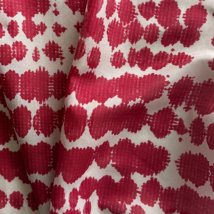 Marni Semi-Sheer Geometric Garnet & Ivory Cotton Blend Voile (Made in Italy)