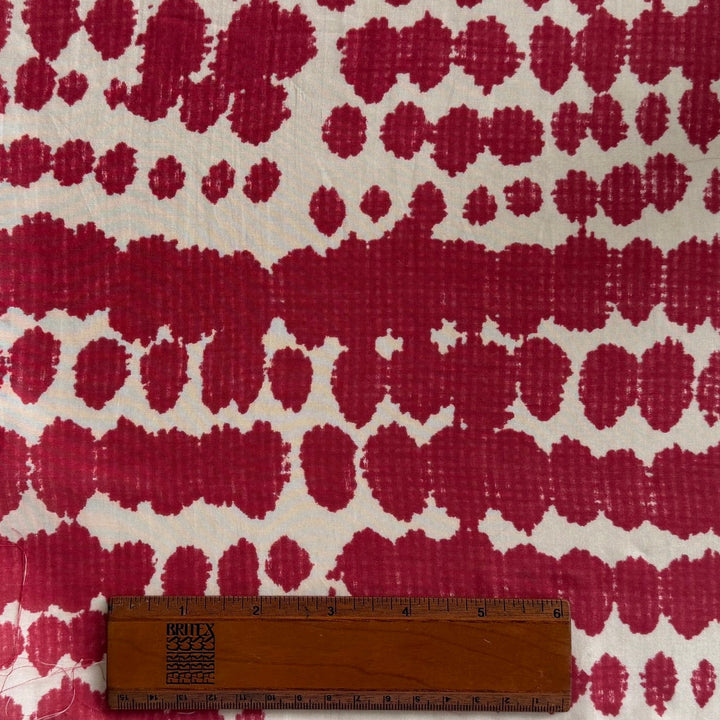 Marni Semi-Sheer Geometric Garnet & Ivory Cotton Blend Voile (Made in Italy)