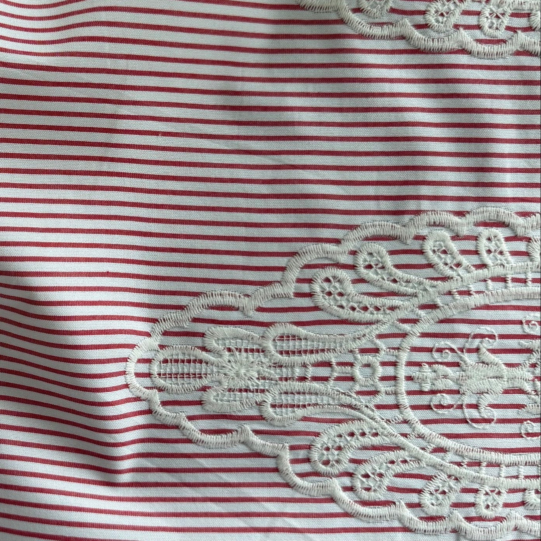 Giambattista Valli Candy Stripe Embroidered Cotton Twill (Made in Italy)