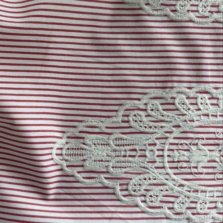 Giambattista Valli Candy Stripe Embroidered Cotton Twill (Made in Italy)