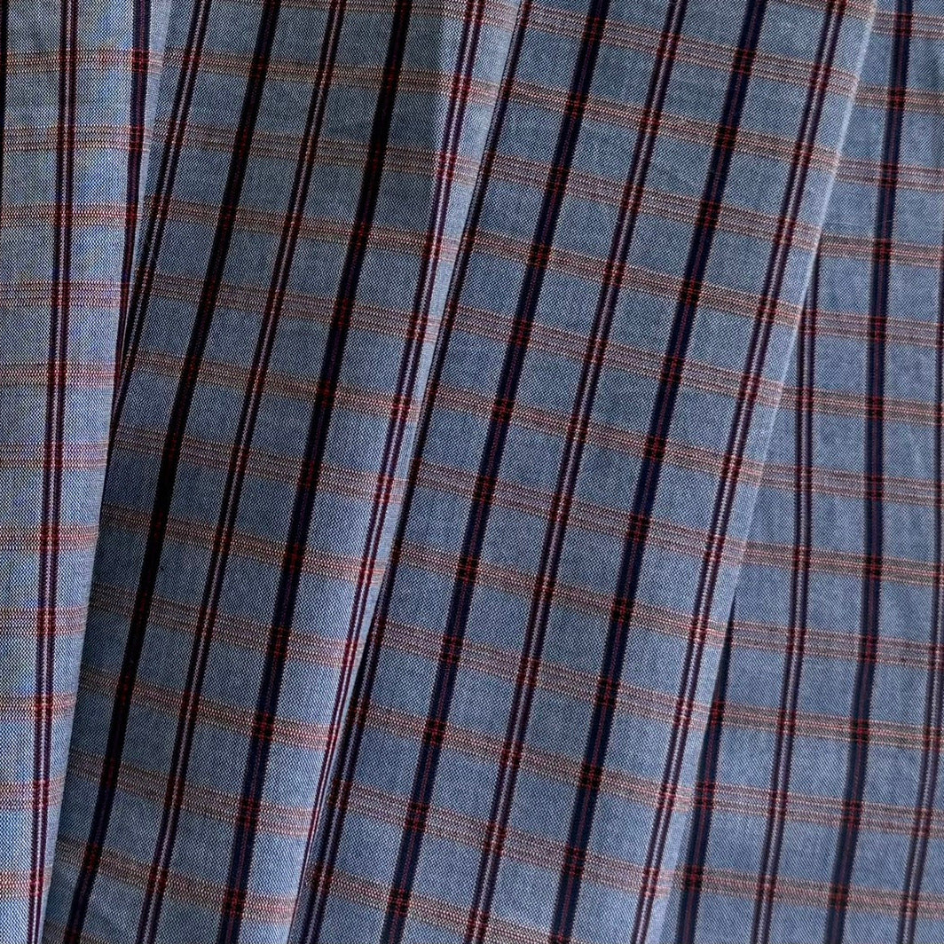 Blueberry & Raspberry Woven Plaid Cotton Shirting (Made in Italy)