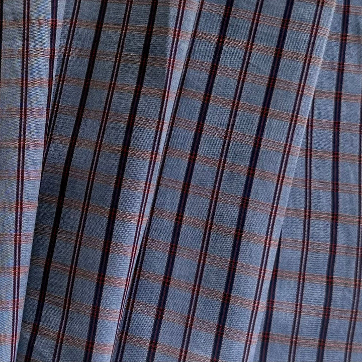 Blueberry & Raspberry Woven Plaid Cotton Shirting (Made in Italy)