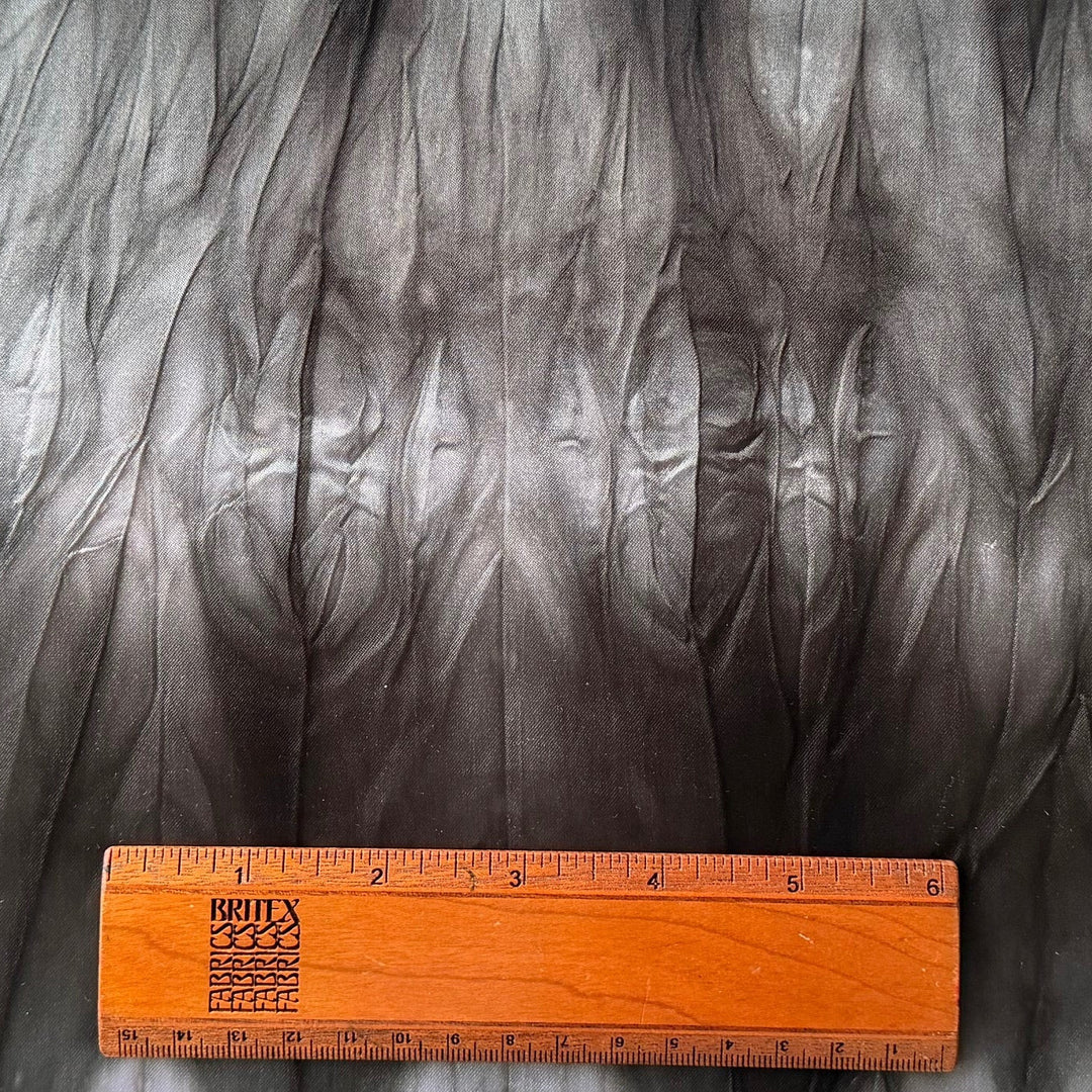 Ombré Wenge & Smoke Crinkled Polyester Satin