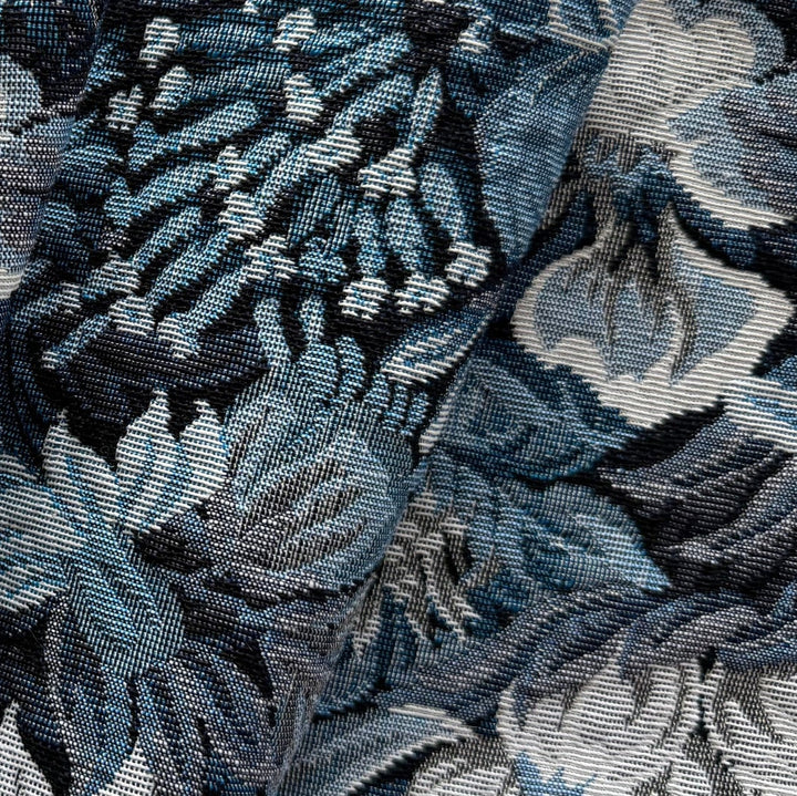 Bell-Bottom Blues Floral Cotton Blend Tapestry Suiting (Made in Italy)