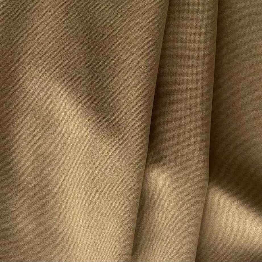 Lighter-Weight British Tan Polyester Blend Ponte Double-Knit