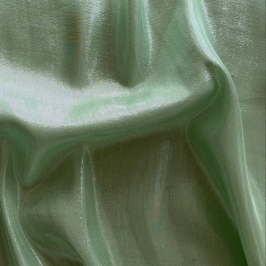 Shimmering Glacial Seafoam Green Silk Blend Lame (Made in Italy)