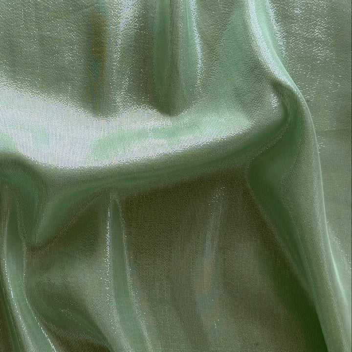 Shimmering Glacial Seafoam Green Silk Blend Lame (Made in Italy)