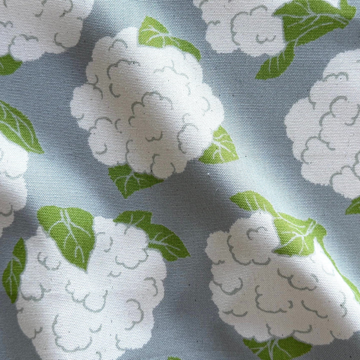 Cauliflower Heads on Grey Light-Weight Cotton Canvas (Made in Japan)
