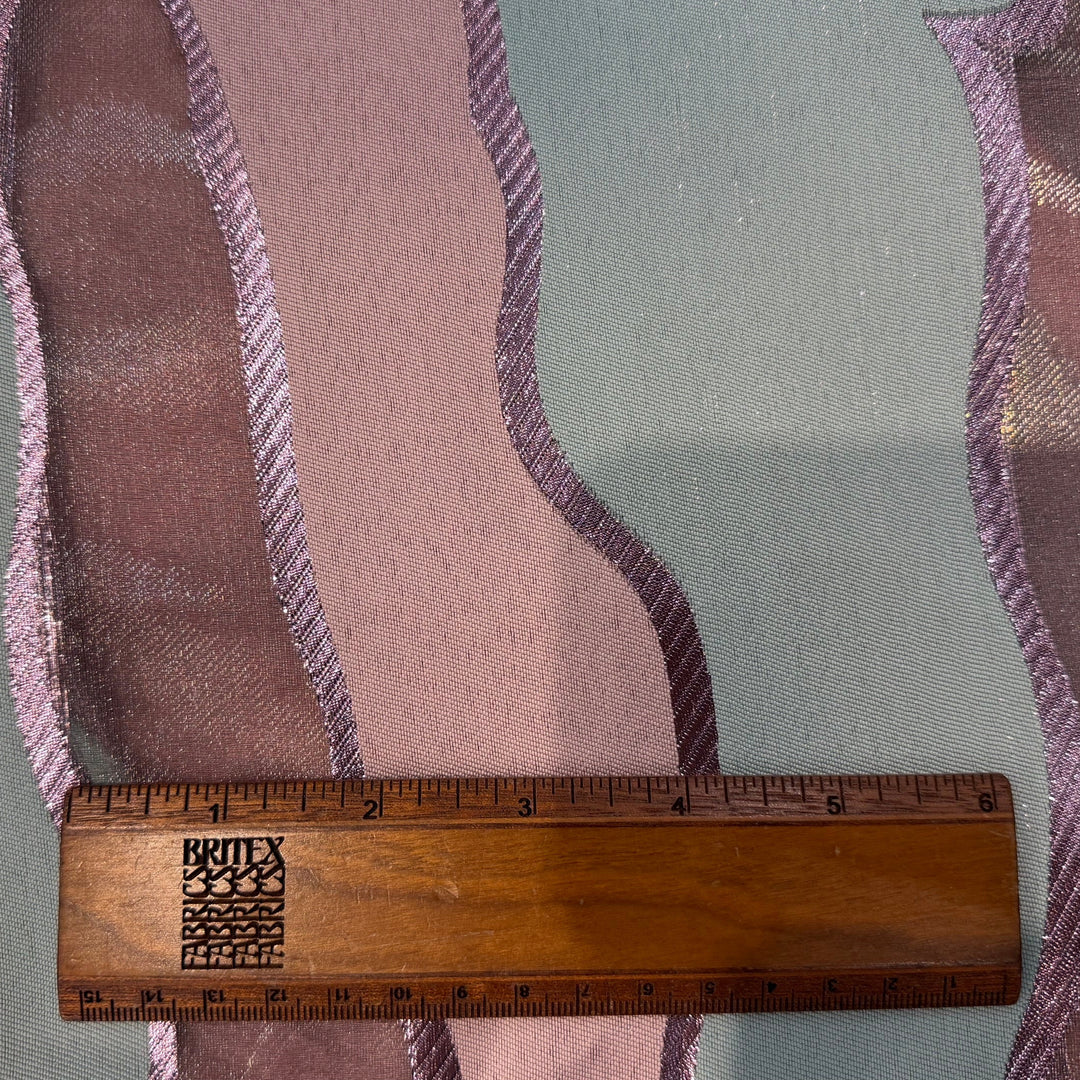 Marni Undulating Japanese Clouds Mauve Polyester & Lurex Brocade (Made in Italy)