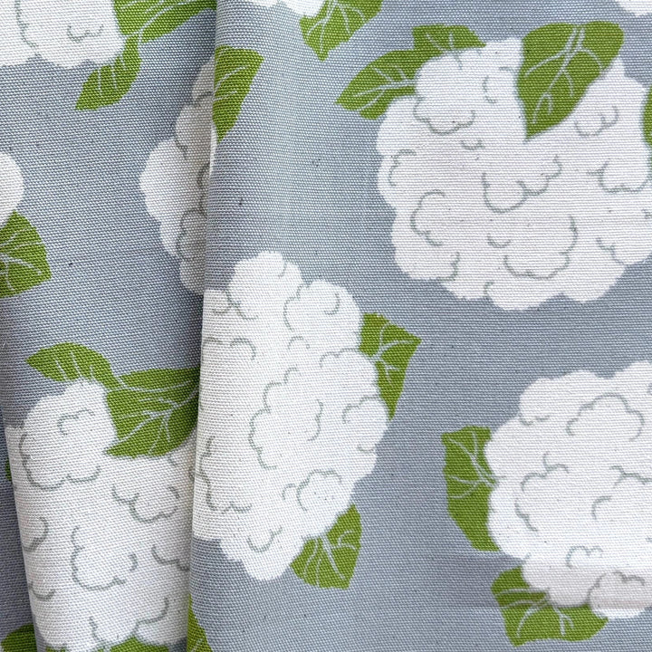 Cauliflower Heads on Grey Light-Weight Cotton Canvas (Made in Japan)